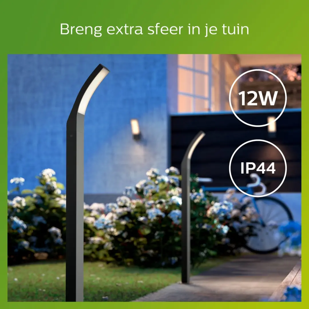 Philips Splay Post Antraciet LED 12W 2700K - afbeelding 6 van 6