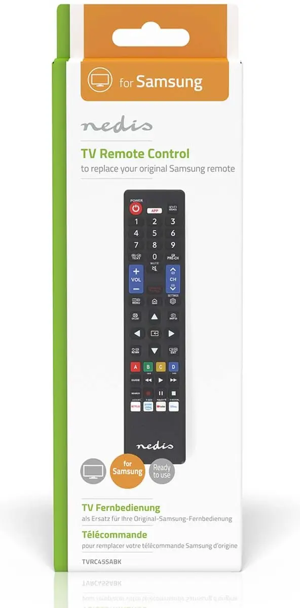 Nedis TVRC45SABK Vervangende Afstandsbediening - Samsung - Zwart