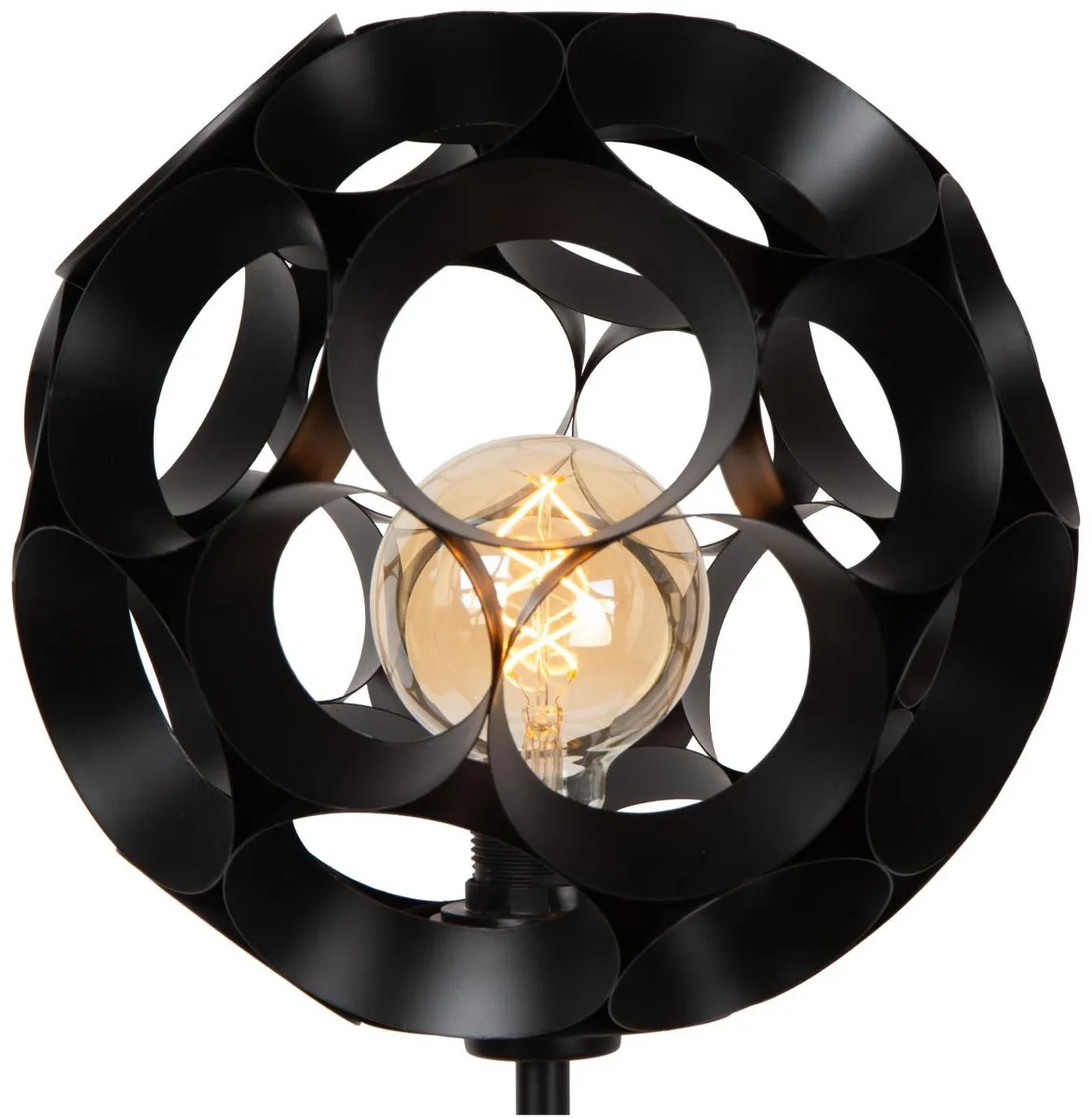 Lucide HANNELORE Vloerlamp Ø30cm - 1xE27 - Zwart