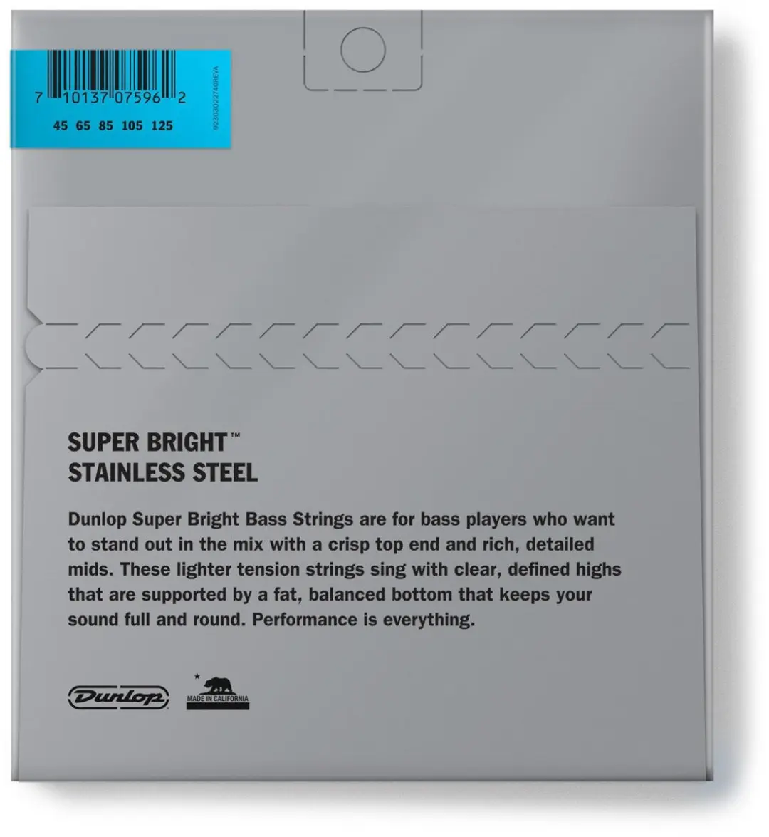 Dunlop Super Bright SS Medium Basgitaarsnaren 45-125 - 6 Stuks