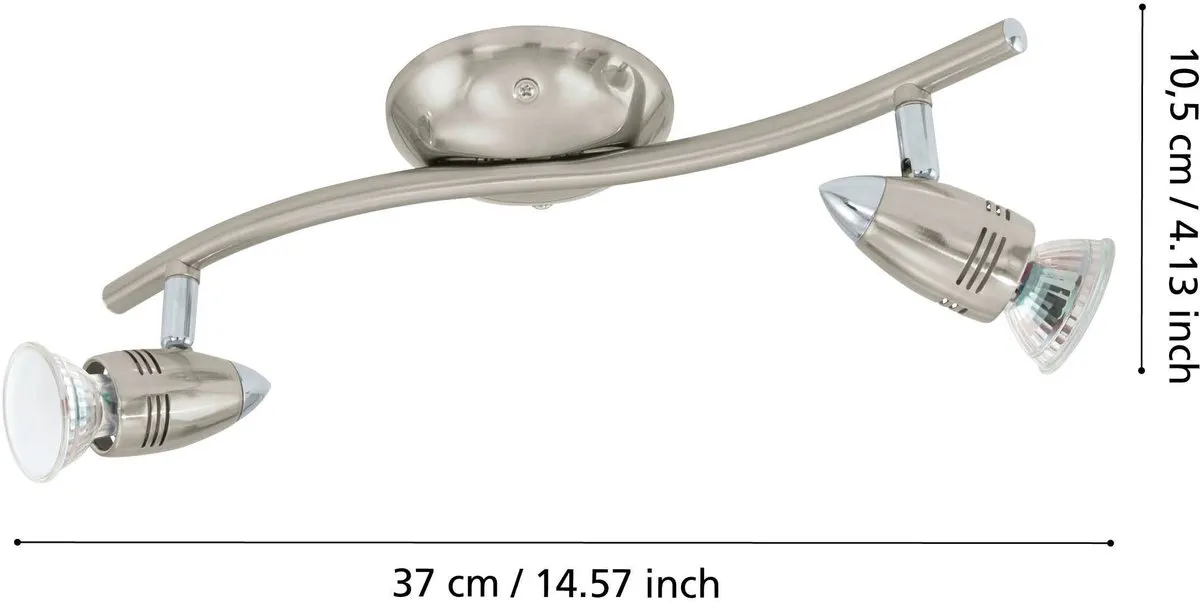 Eglo Magnum Plafondspot 2 Licht - Nikkel-Mat/Chroom