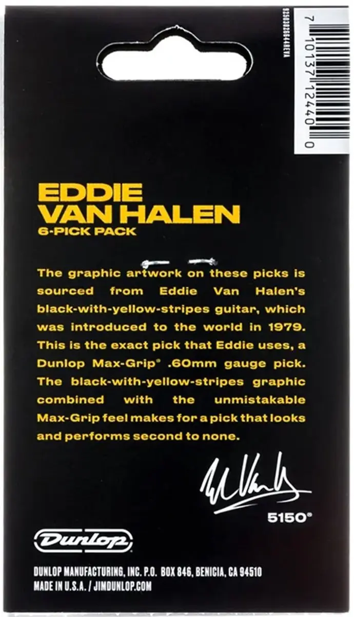 Dunlop EVHP04 Eddie Van Halen Plectrum 0,60mm - Geel/Zwart