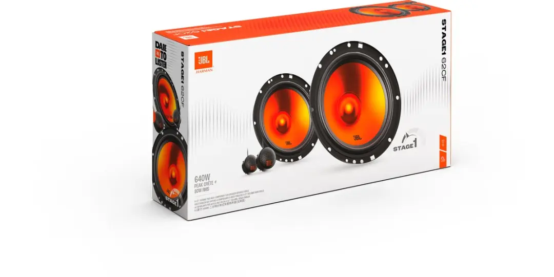 JBL Stage1 Gen2 62CF Autospeakers 16,5cm - 640W - 2-weg Composiet - Zwart Orange - afbeelding 6 van 6
