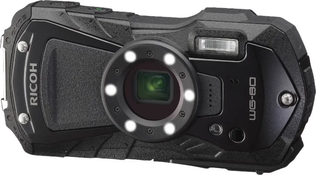 Ricoh WG-80 Compactcamera - 16MP - Zwart - KIT met Drijfriem & Hoes