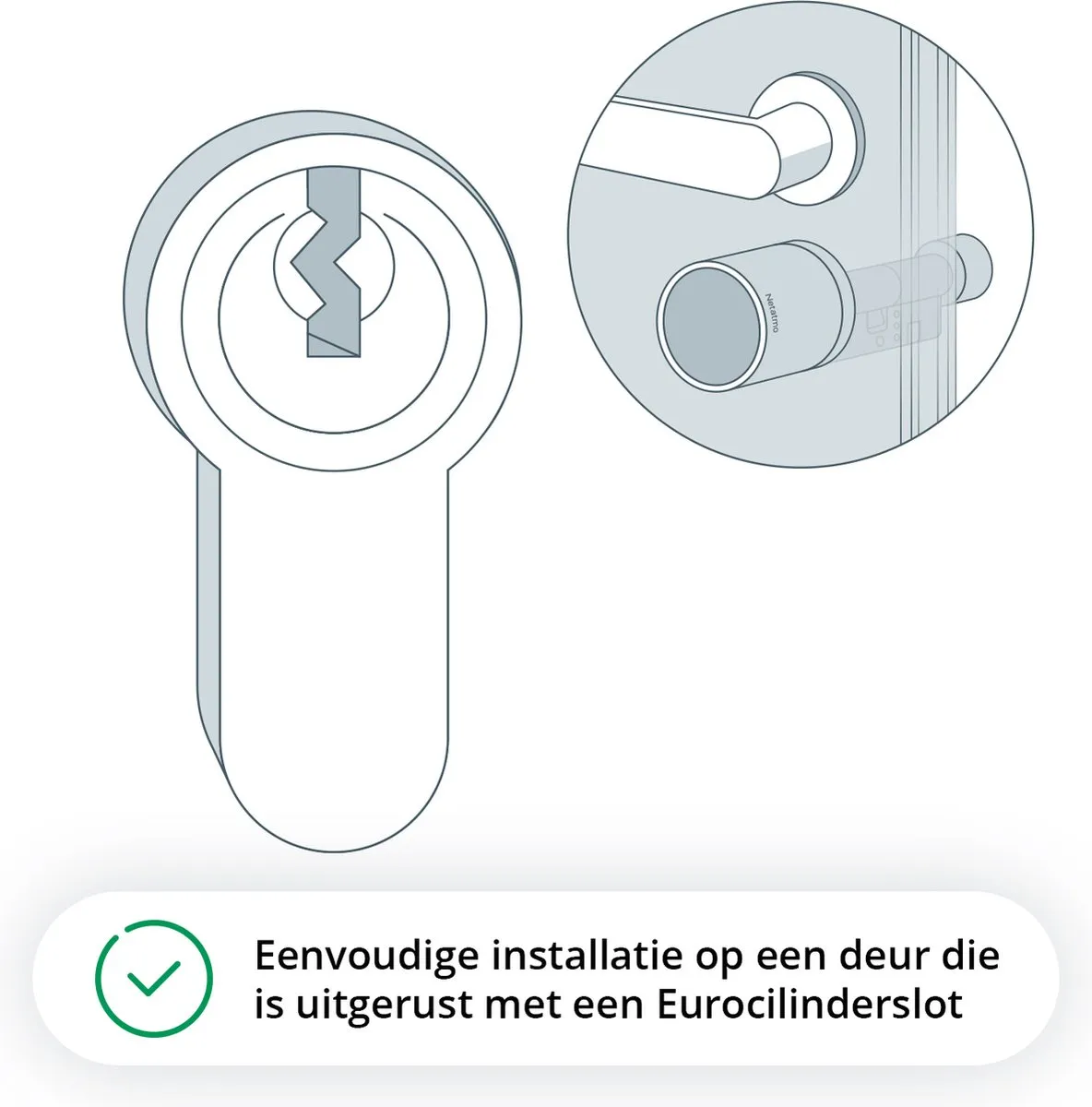 Netatmo Elektrisch deurslot - Slim Deurslot - 3 Sleutels - Slimme Sleutels - NFC-sleutel - Toegang delen - Apple Homekit - Silver