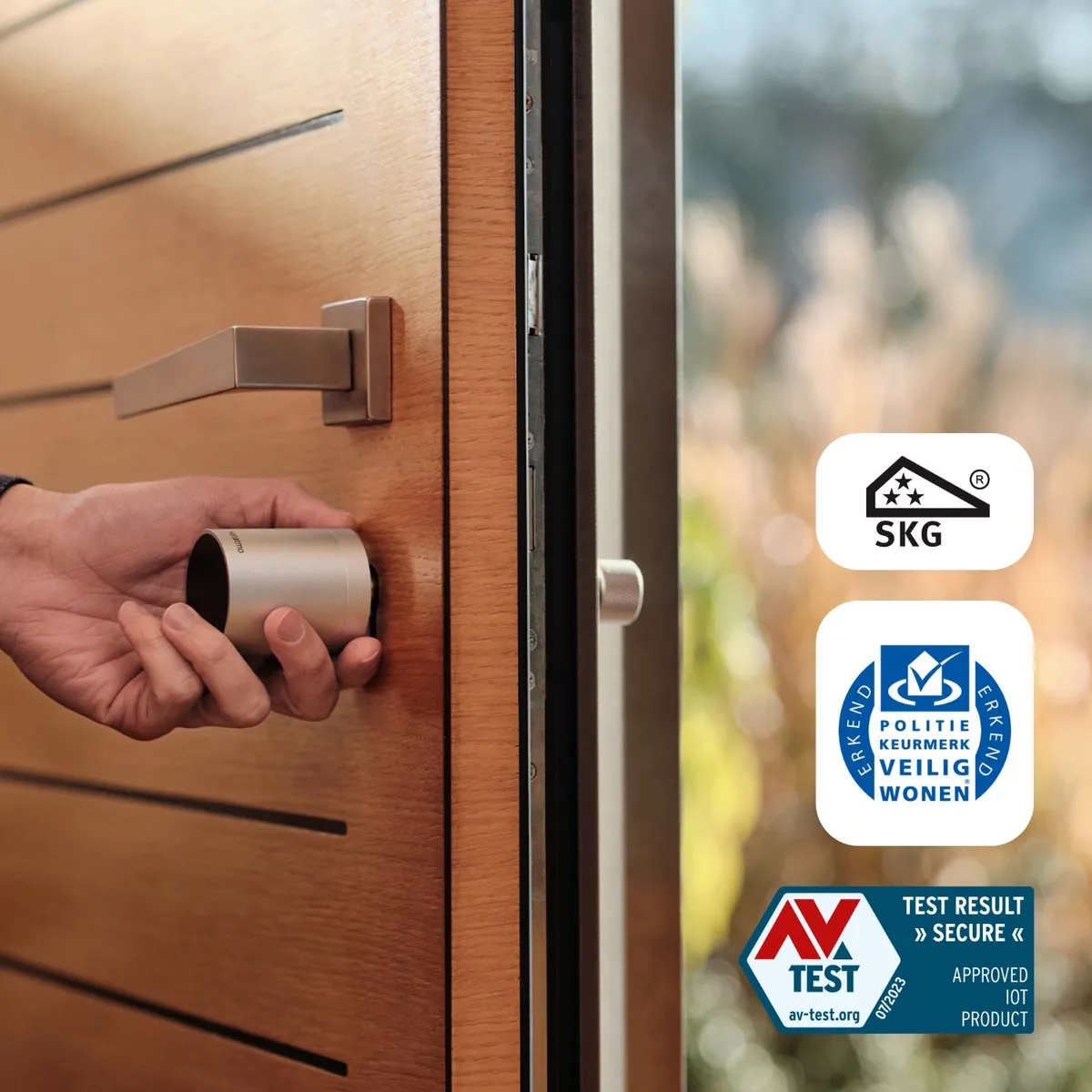 Netatmo Elektrisch deurslot - Slim Deurslot - 3 Sleutels - Slimme Sleutels - NFC-sleutel - Toegang delen - Apple Homekit - Silver