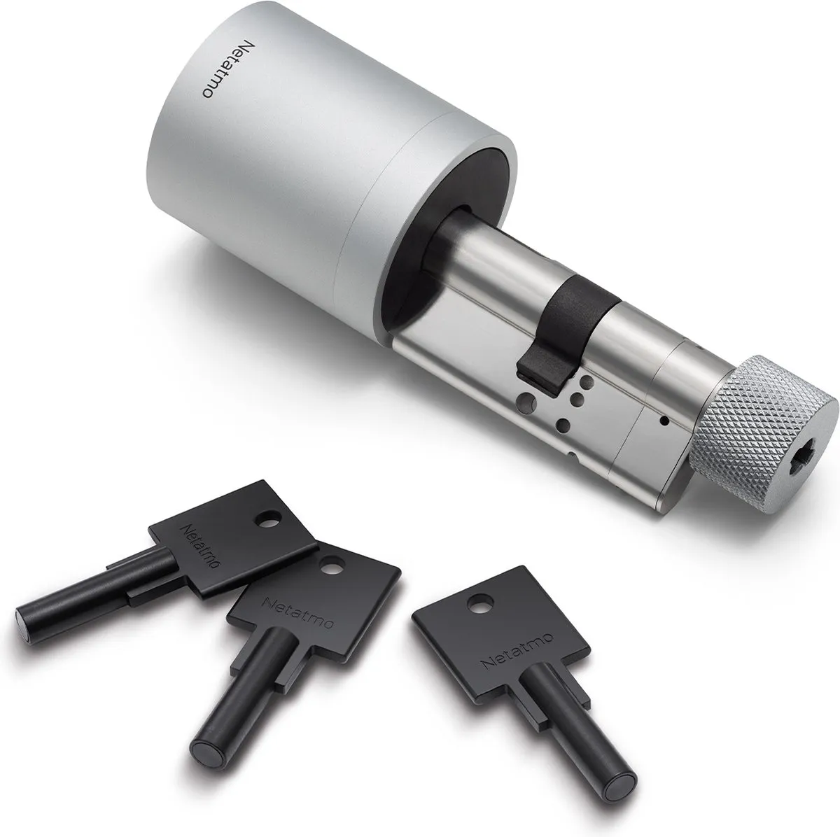 Netatmo Elektrisch deurslot - Slim Deurslot - 3 Sleutels - Slimme Sleutels - NFC-sleutel - Toegang delen - Apple Homekit - Silver