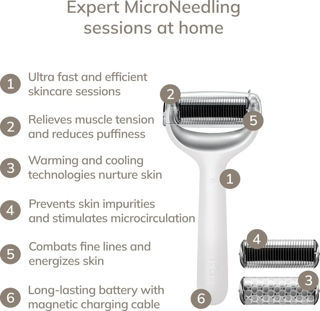 GESKE SmartAppGuided MicroNeedle Roller 8-in-1 - GK000043WH01 - Wit