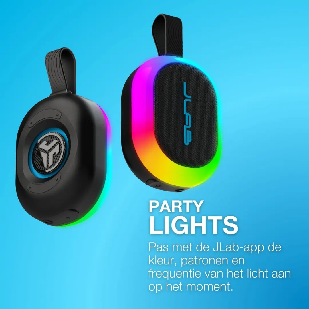 JLab Pop Mini IEUSBPOPRBLK123 Bluetooth Speaker - 5W - IPX6 - Zwart - afbeelding 6 van 6