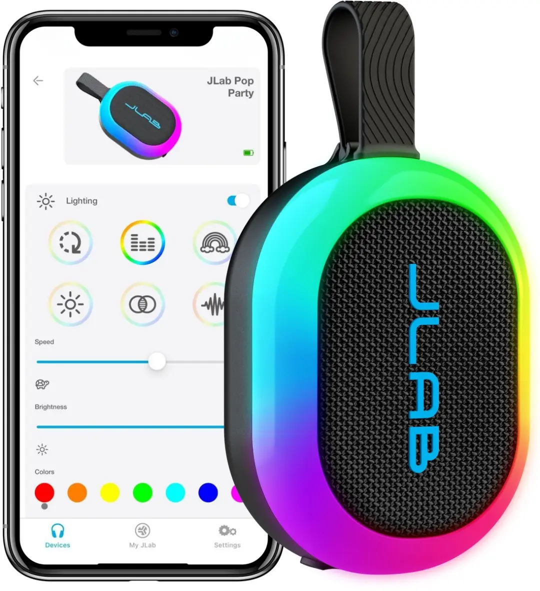 JLab Pop Mini IEUSBPOPRBLK123 Bluetooth Speaker - 5W - IPX6 - Zwart