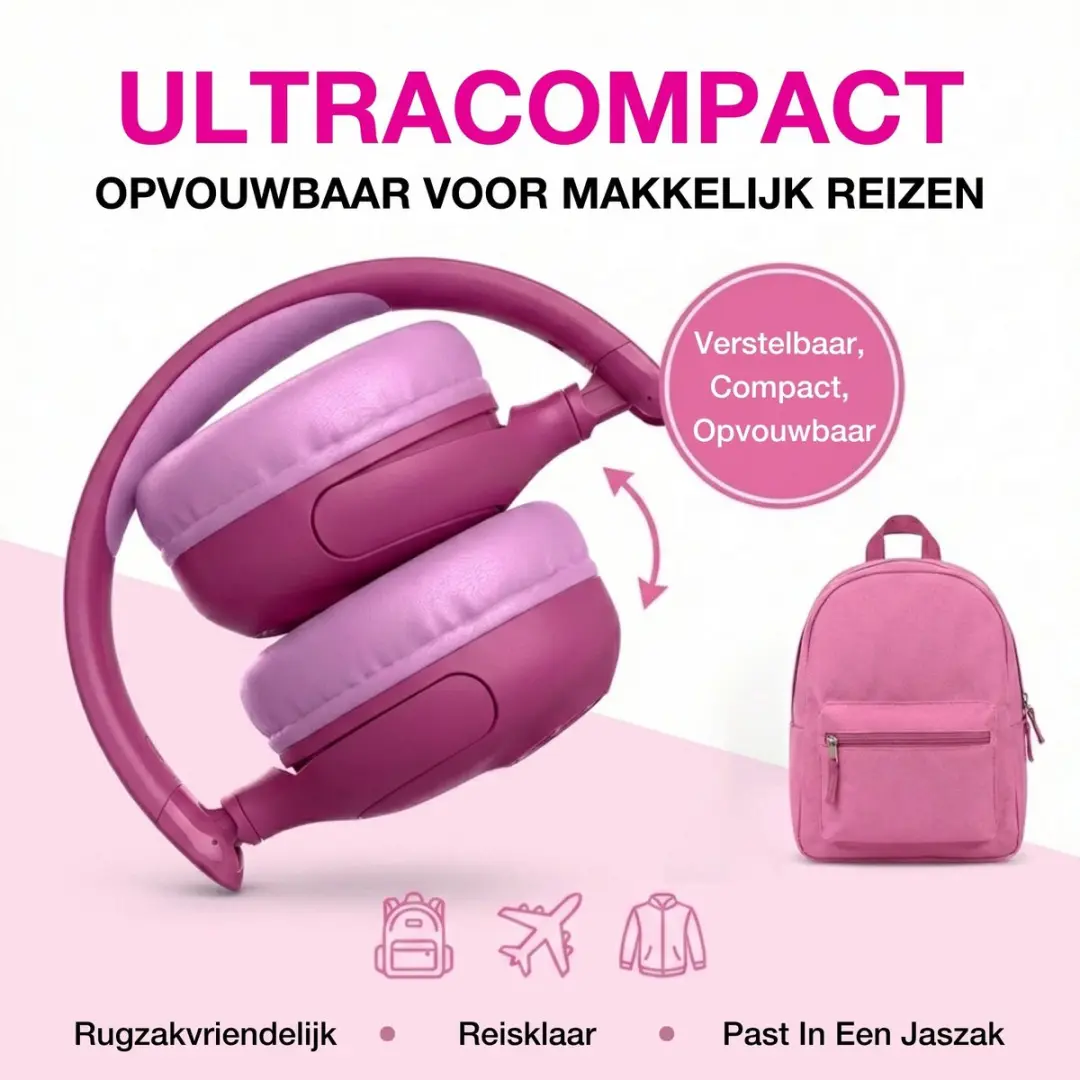 JLab JBuddies IEUHBKJPOPRPNK122 Kinderkoptelefoon - Roze - afbeelding 6 van 6