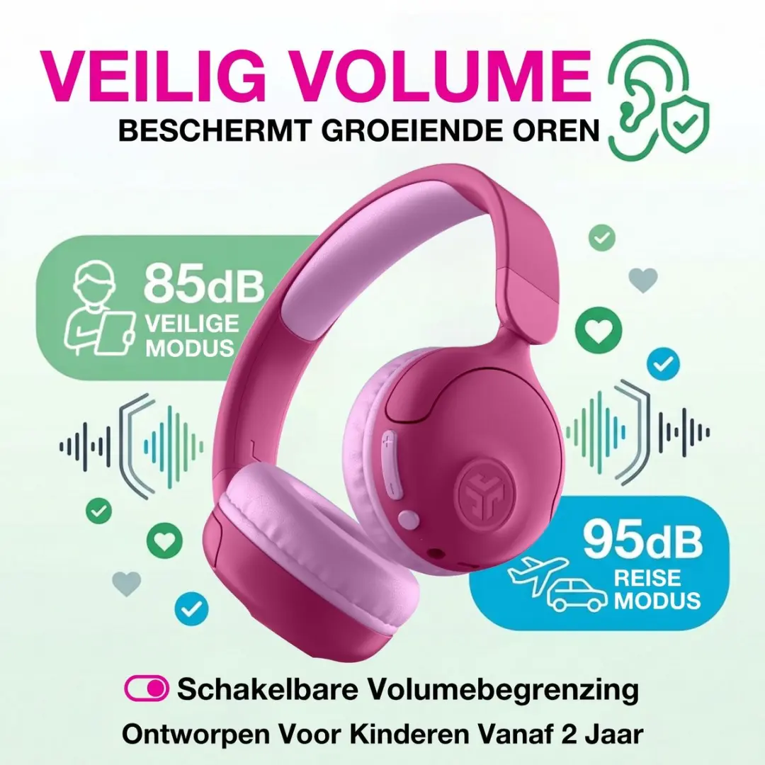JLab JBuddies IEUHBKJPOPRPNK122 Kinderkoptelefoon - Roze