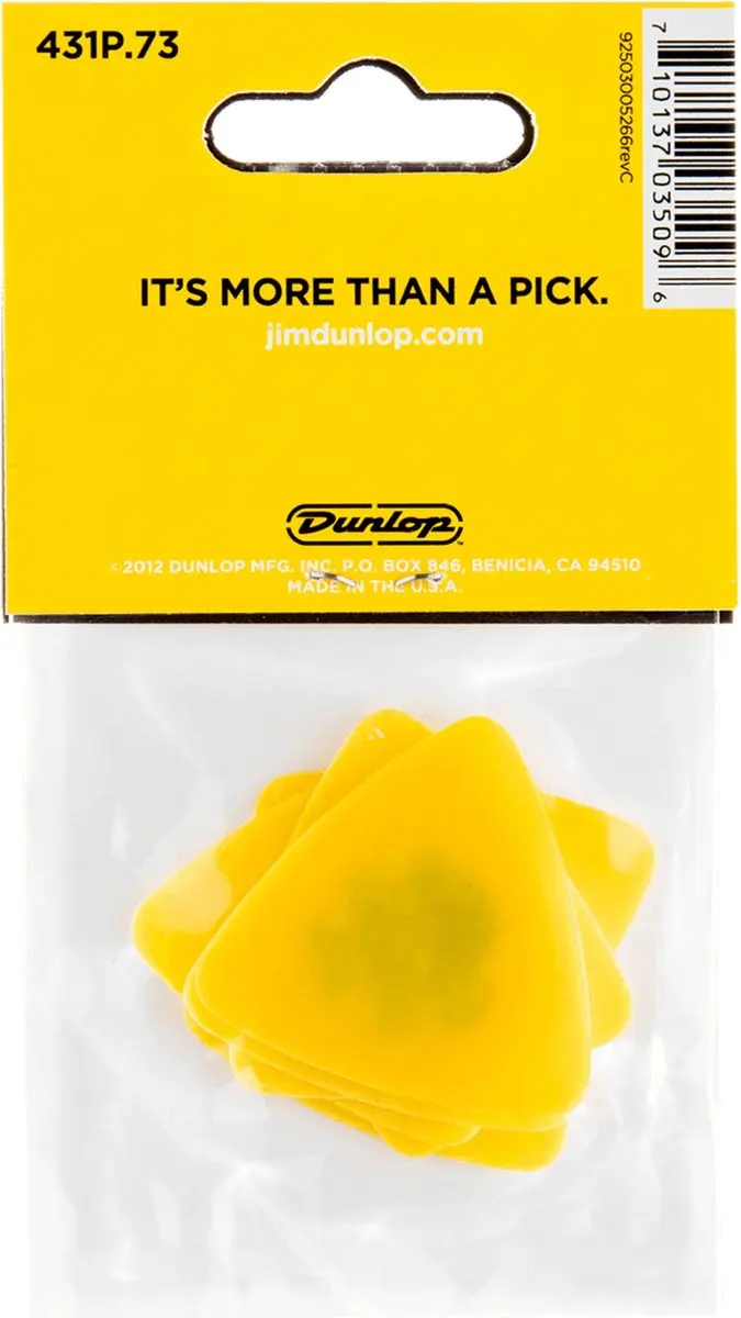 Dunlop Tortex Triangle Plectrum 0.73mm - 6 Stuks