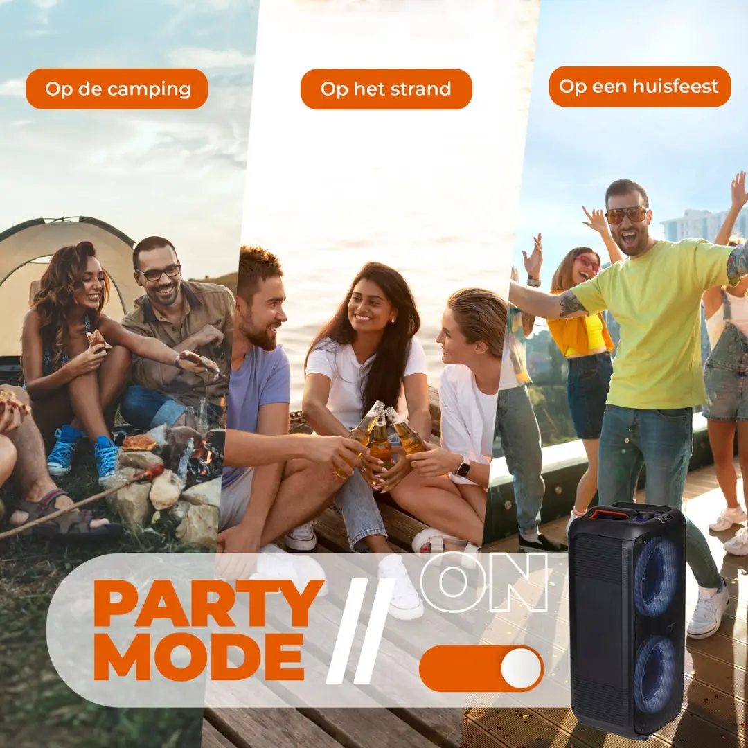 Denver BPS354 Bluetooth Partybox 200W - Zwart - afbeelding 6 van 6