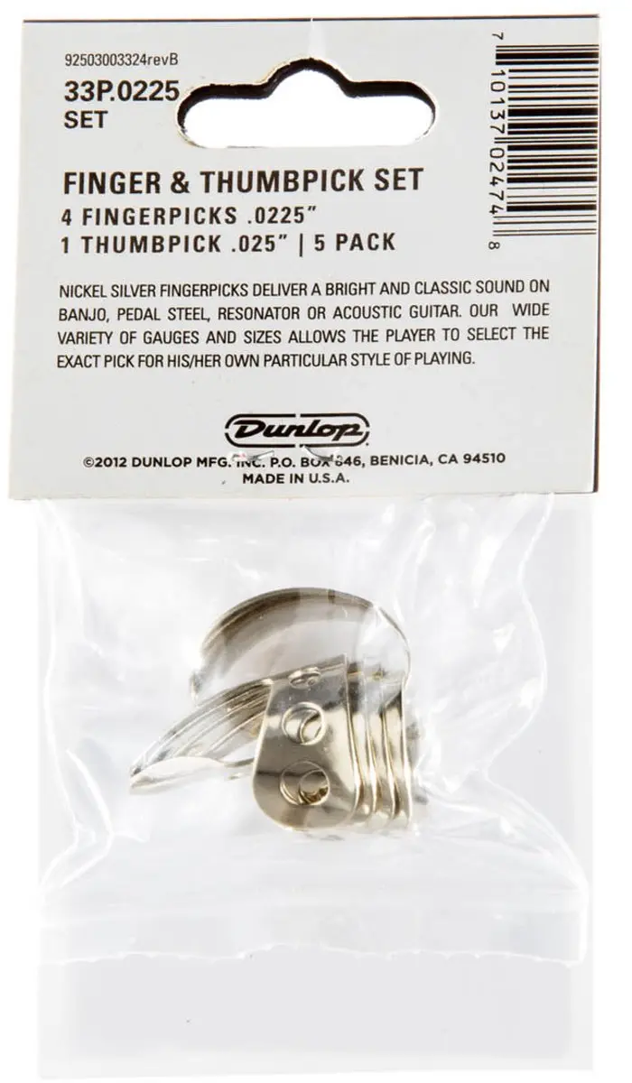 Dunlop Nikkel Zilver Tube Fingerpicks 0.225" - 5 Stuks