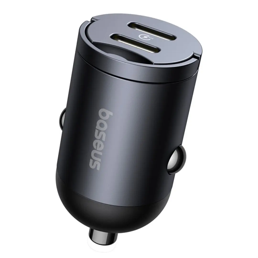 Baseus Autolader 30W 2xUSB-C - Zwart