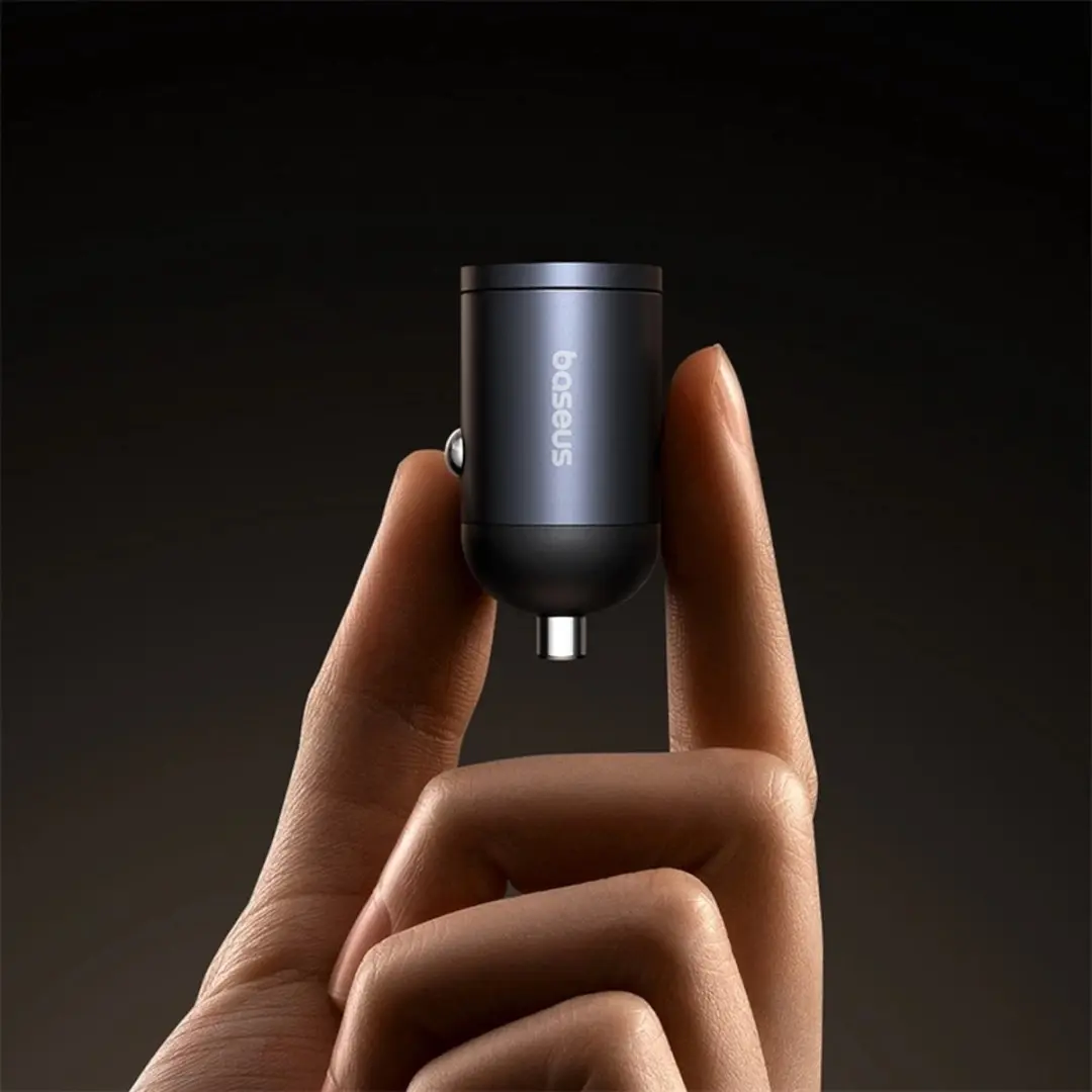 Baseus Autolader 30W 2xUSB-C - Zwart - afbeelding 6 van 6