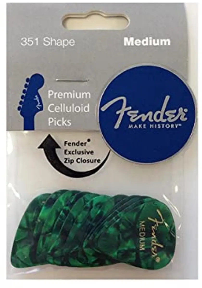 Fender Plectrum Set 351 Green Moto Medium