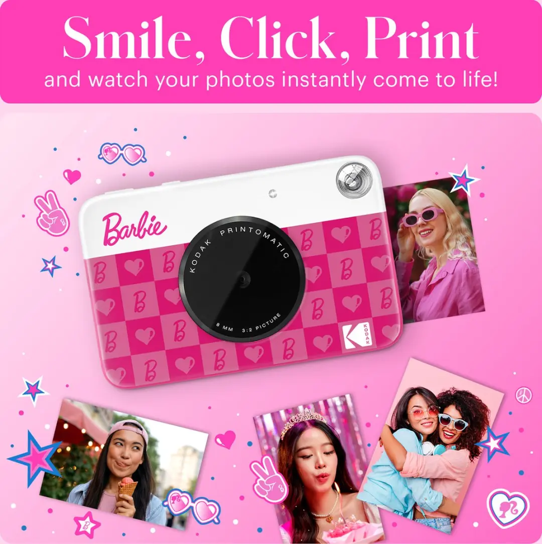 Kodak Printomatic Barbie Iconic Style Instant Camera - Roze