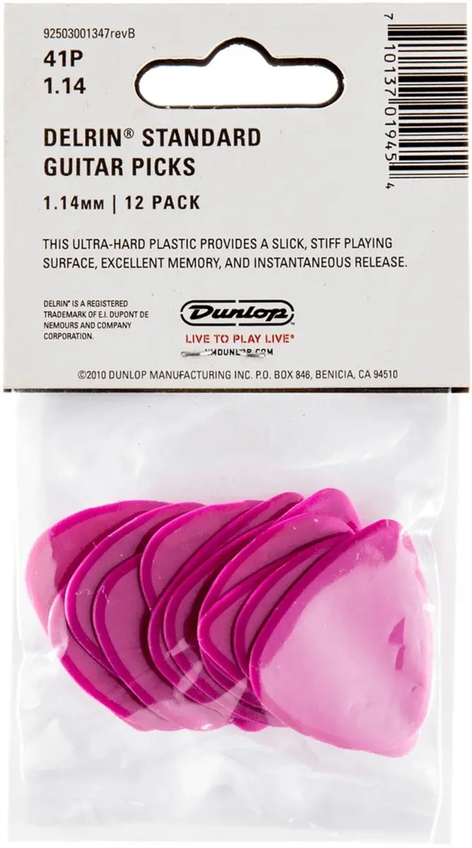 Dunlop Delrin Plectrum 1.14mm - 12 Stuks