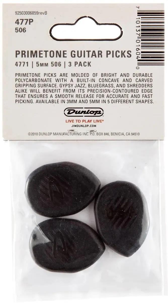 Dunlop Primetone 506 Plectrum - Medium Tip 5.00mm - 3 Stuks