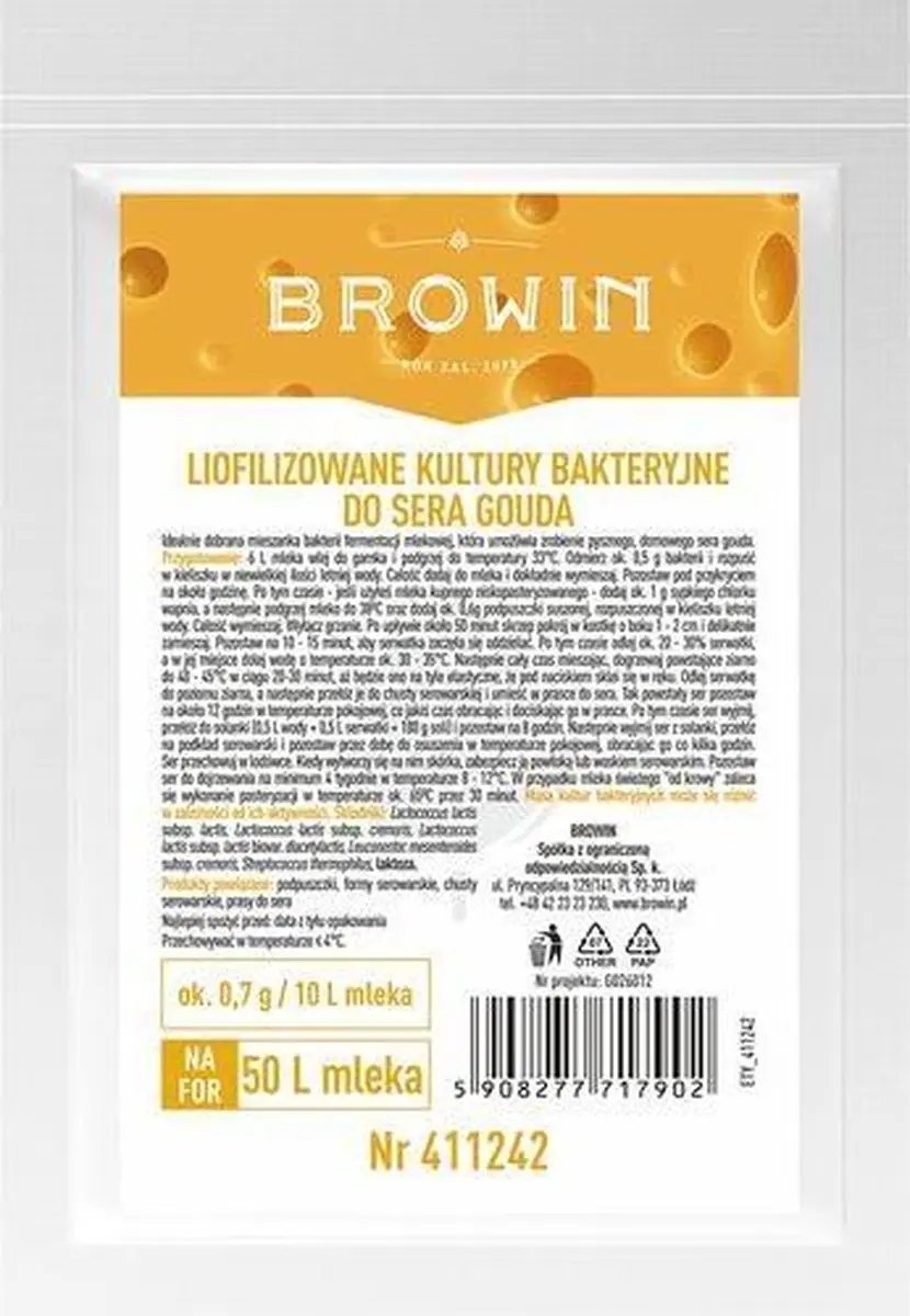 Browin Mesofiele Bacterieculturen Gouda Kaas - 50L Melk - afbeelding 6 van 6