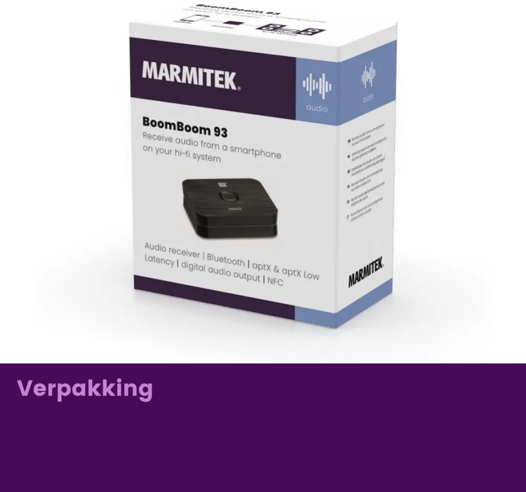 Marmitek BoomBoom 93 Bluetooth Receiver 25008312 - aptX Low Latency - afbeelding 6 van 6