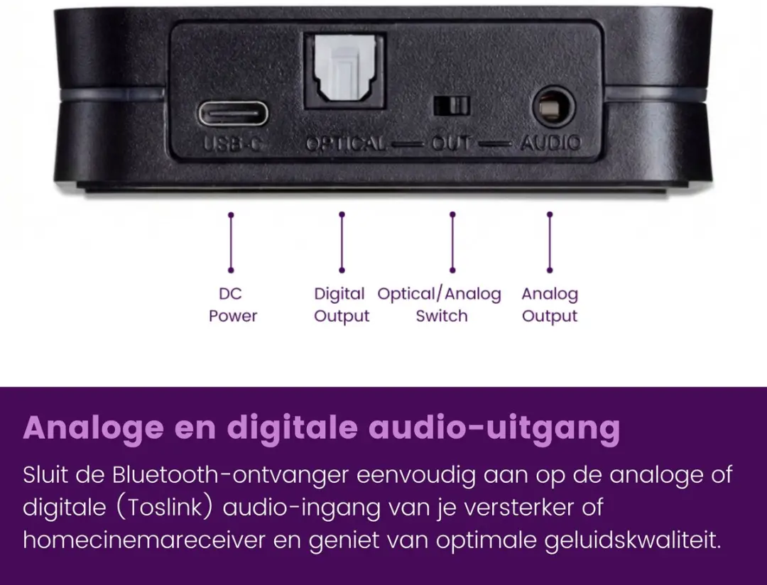 Marmitek BoomBoom 93 Bluetooth Receiver 25008312 - aptX Low Latency