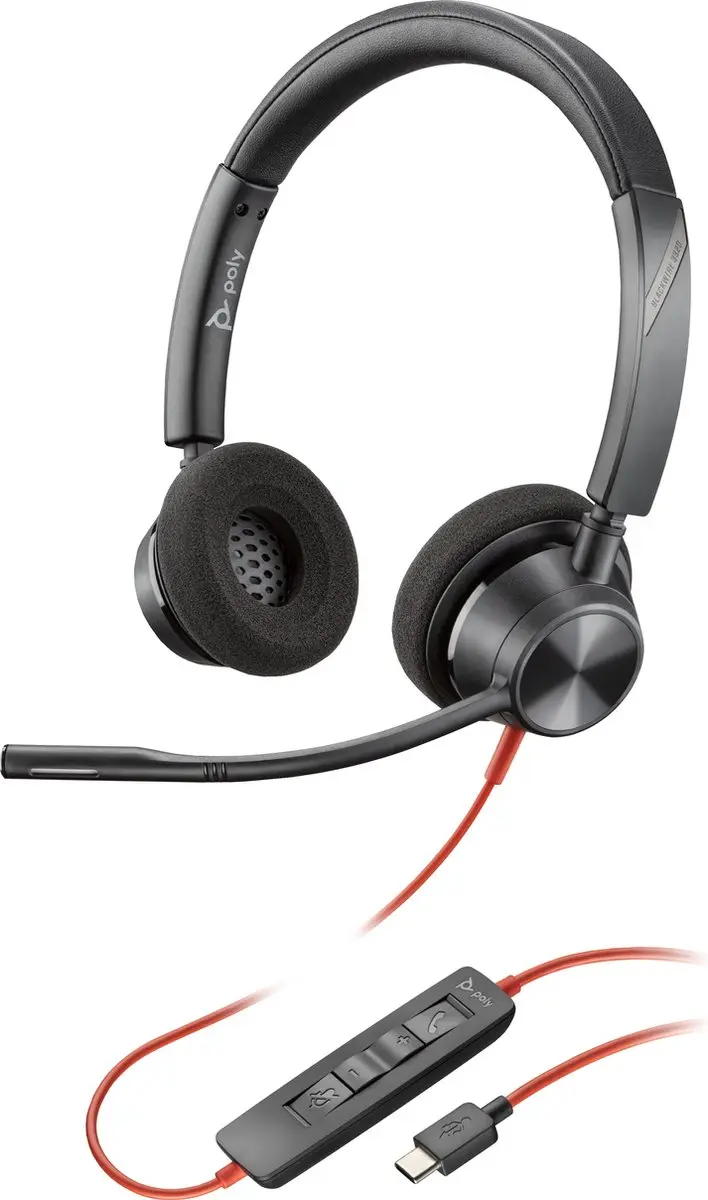 HP Poly Blackwire C3320 Headset - Zwart