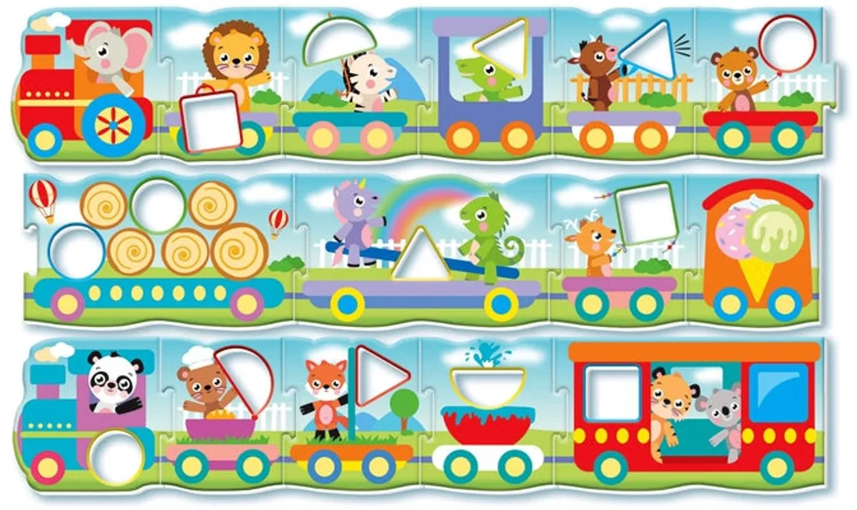 Clementoni Sapientino Montessori Il Trenino Delle Forme - Puzzeltrein 17 Stuks - afbeelding 2 van 6