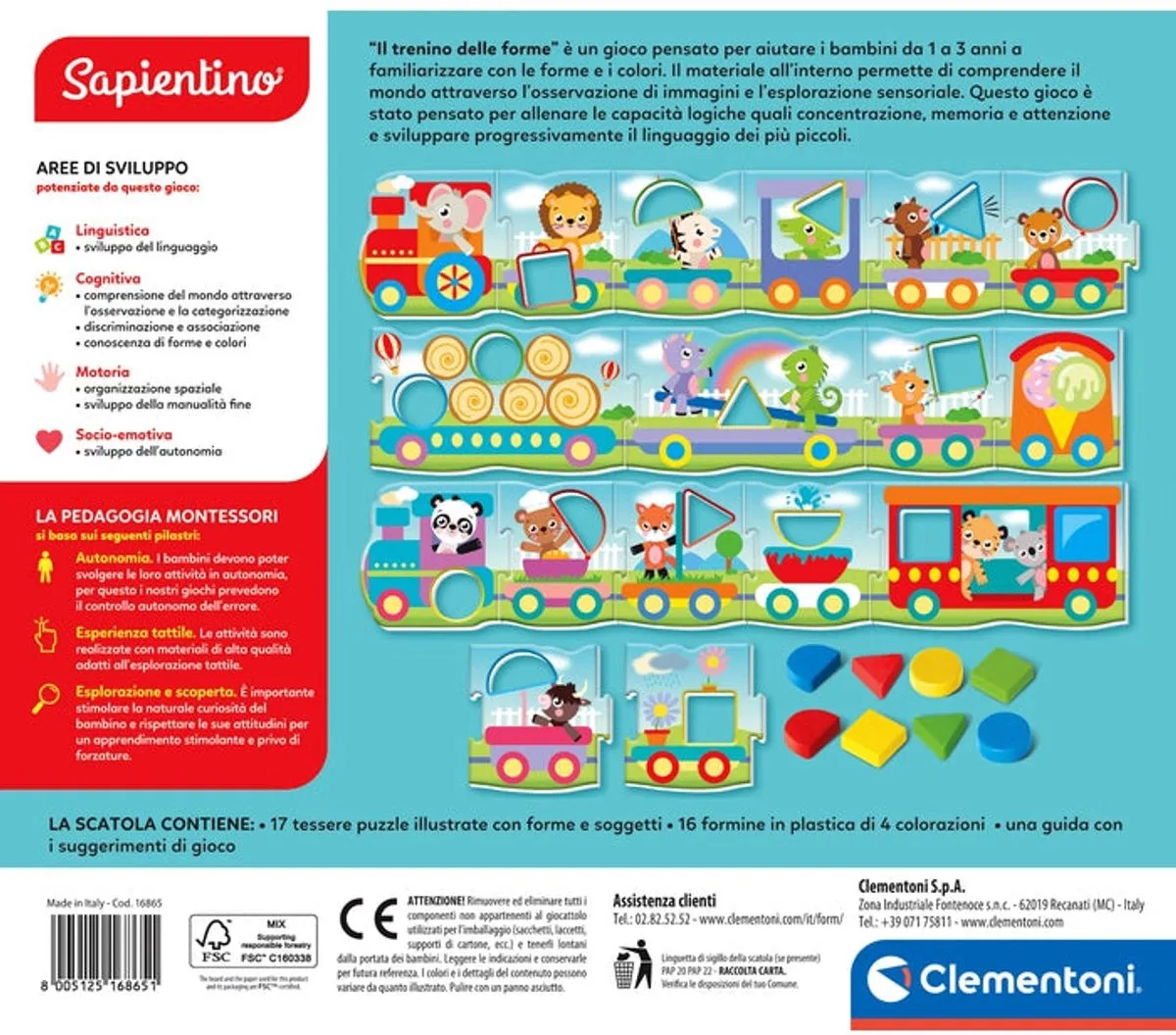 Clementoni Sapientino Montessori Il Trenino Delle Forme
