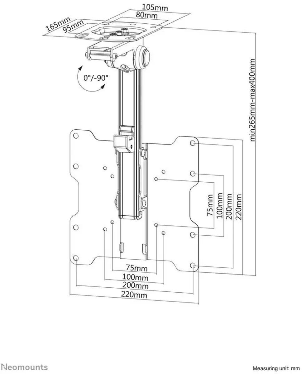 Neomounts FPMA-C020 Plafondsteun - 40" - Zwart - afbeelding 6 van 6