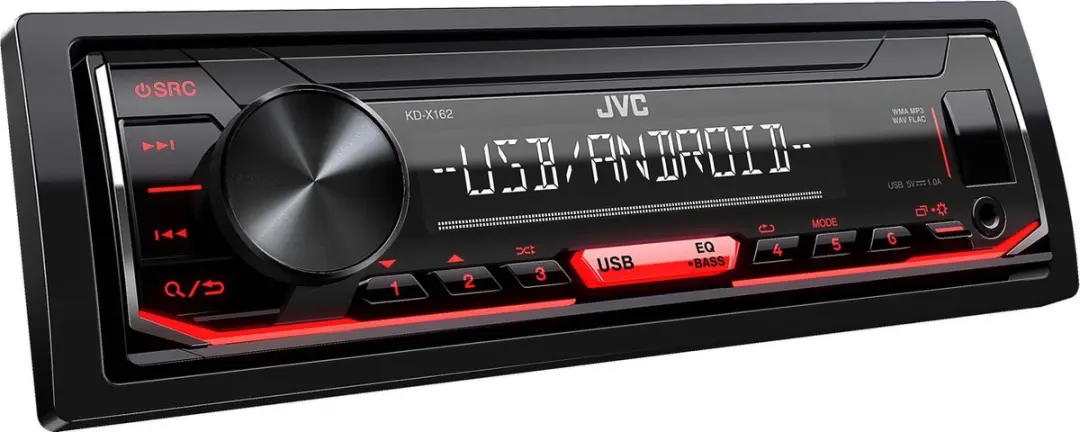 JVC KD-X162 Autoradio - Enkel DIN - 4x50W - Rood