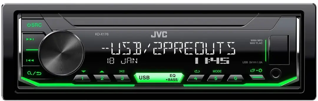 JVC KD-X176 Autoradio - Enkel DIN