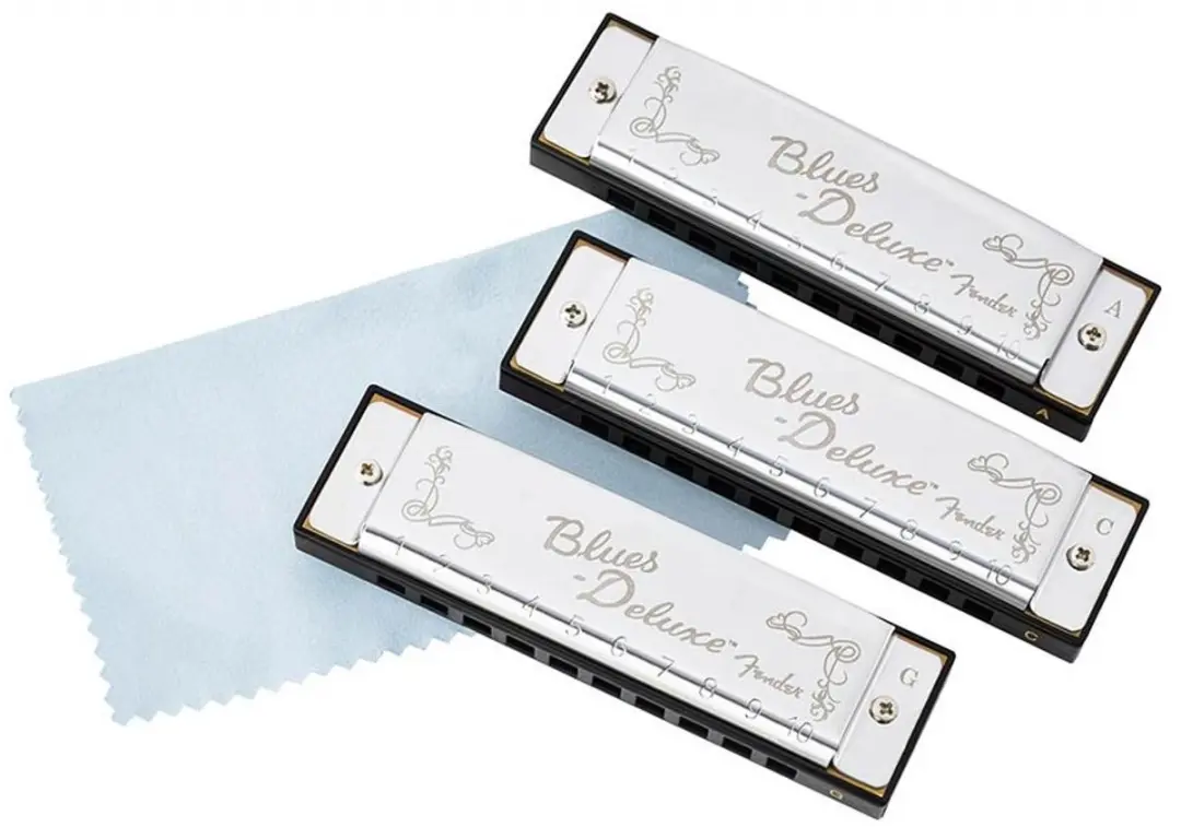 Fender Blues Deluxe Harmonica 3-pack - Zilver/Zwart