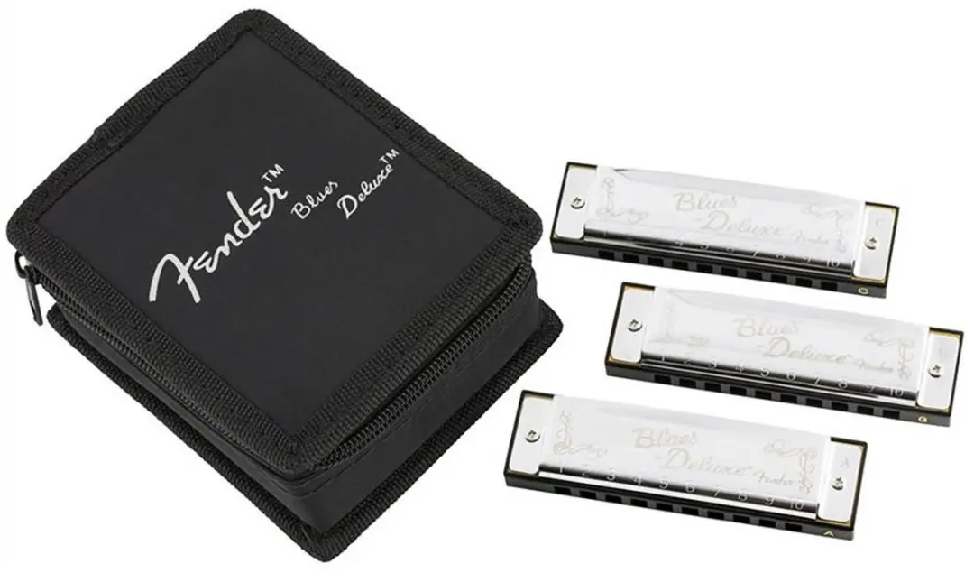 Fender Blues Deluxe Harmonica 3-pack - Zilver/Zwart