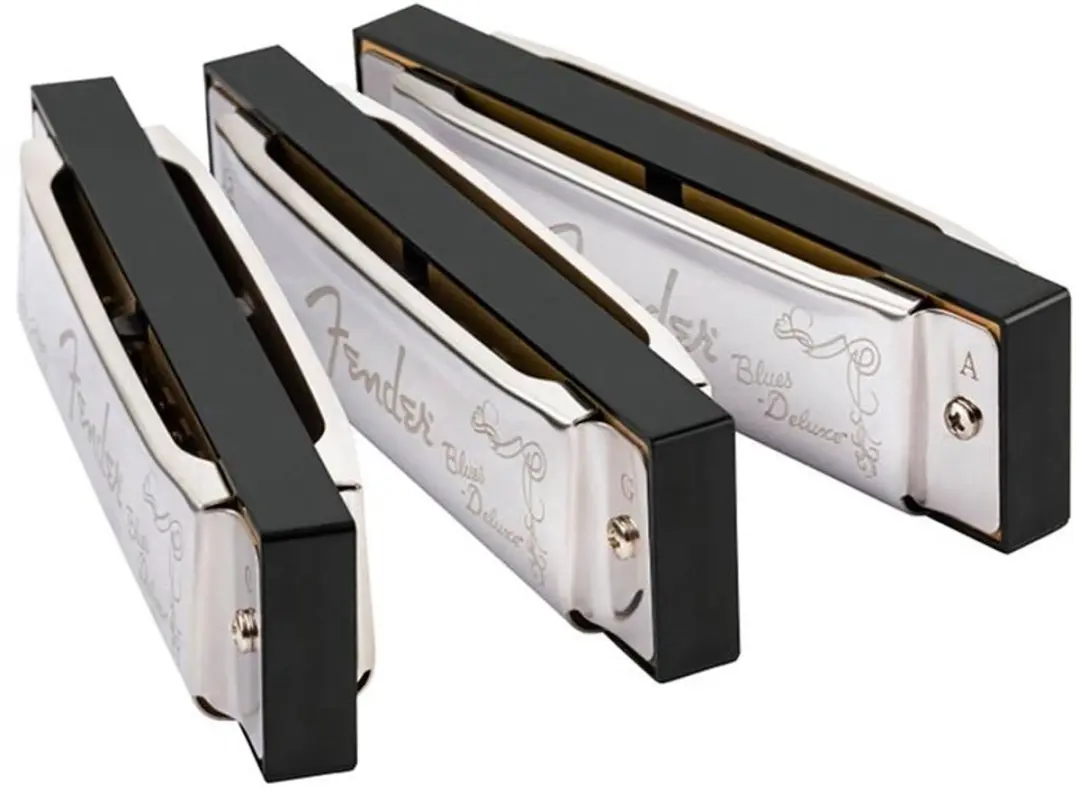 Fender Blues Deluxe Harmonica 3-pack - Zilver/Zwart
