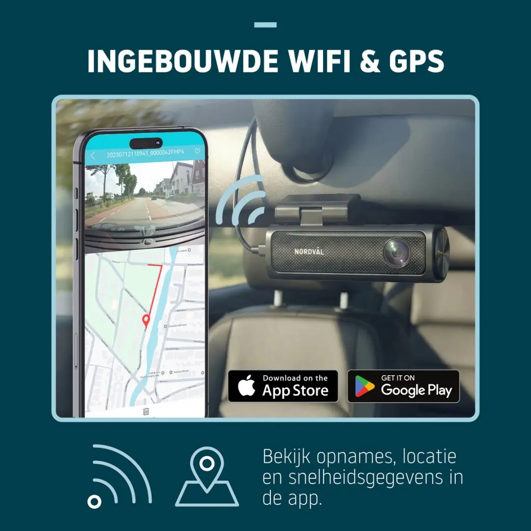 Nordväl DC202-2CH Dashcam 4K/2K - Wifi GPS Parkeermodus - 128GB SD - Zwart - afbeelding 6 van 6