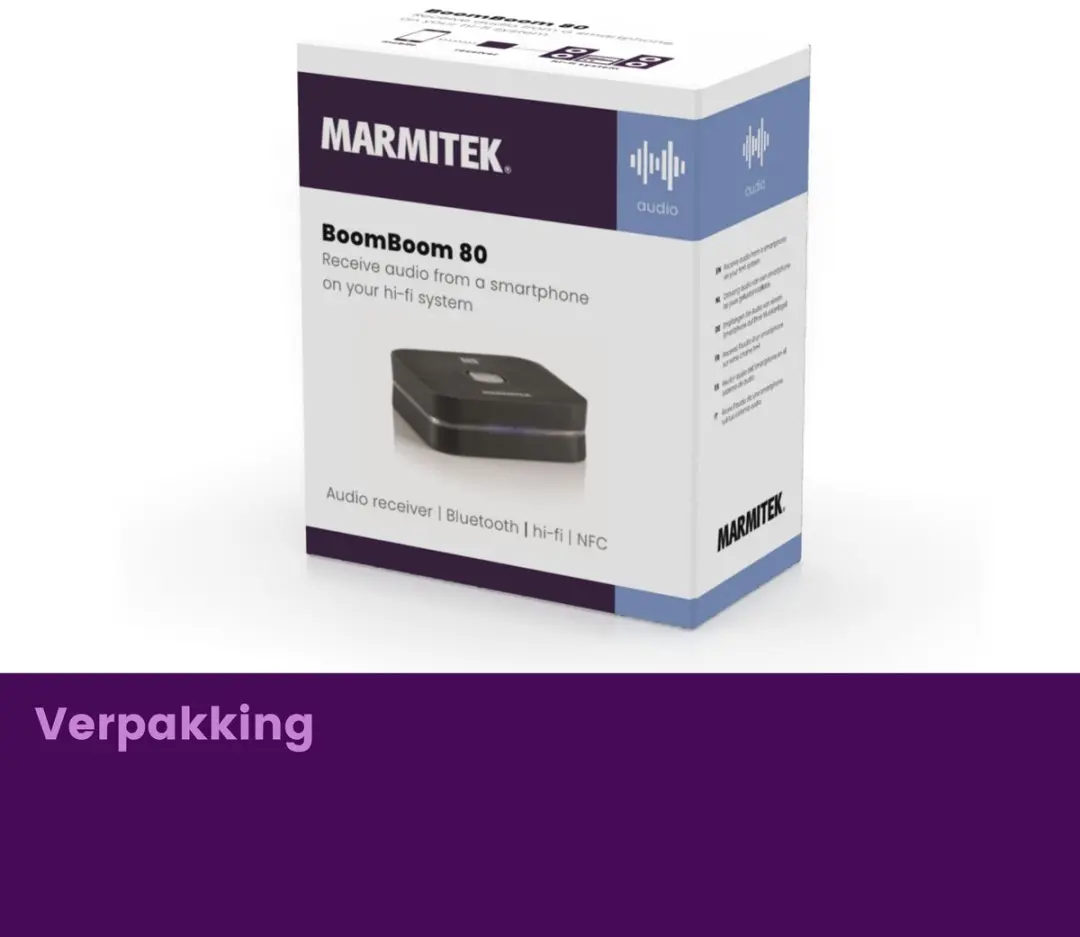Marmitek BoomBoom 80 Bluetooth Receiver 25008182 - Mini-jack - afbeelding 6 van 6