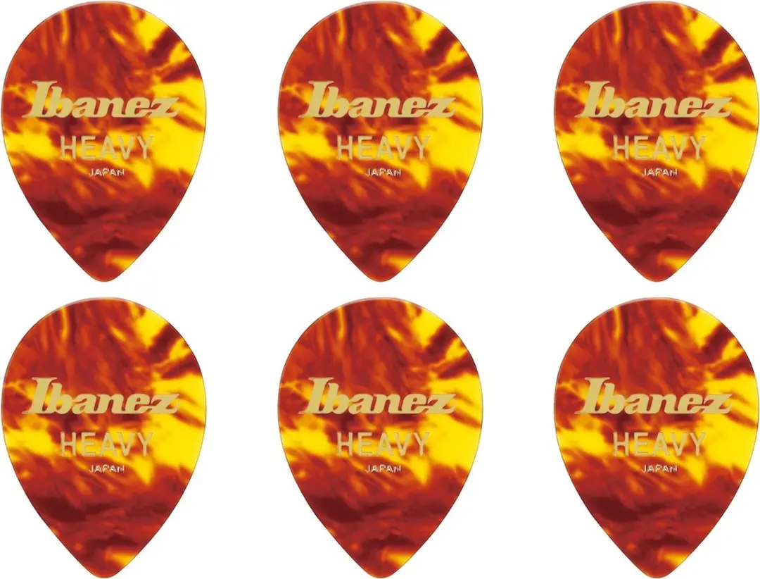 Ibanez Small Teardrop Plectrum Heavy - 6 Stuks - Tortoise