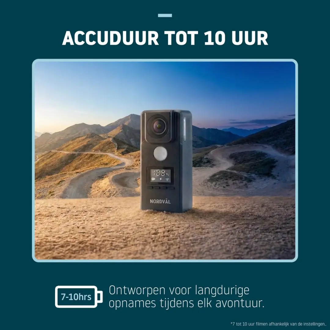 Nordväl BC101F Fietscamera 4K - 8.5MP - 10 uur - Wifi - Zwart