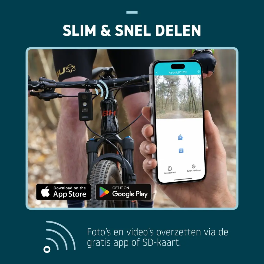 Nordväl BC101F Fietscamera 4K - 8.5MP - 10 uur - Wifi - Zwart