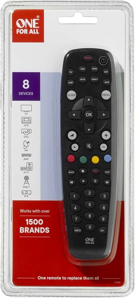 One For All OFA 8 URC2981 Universele Afstandsbediening - Zwart