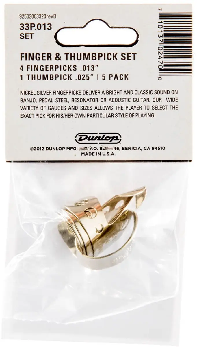 Dunlop Tube Fingerpicks Players Pakket 0,13" - 5 Stuks