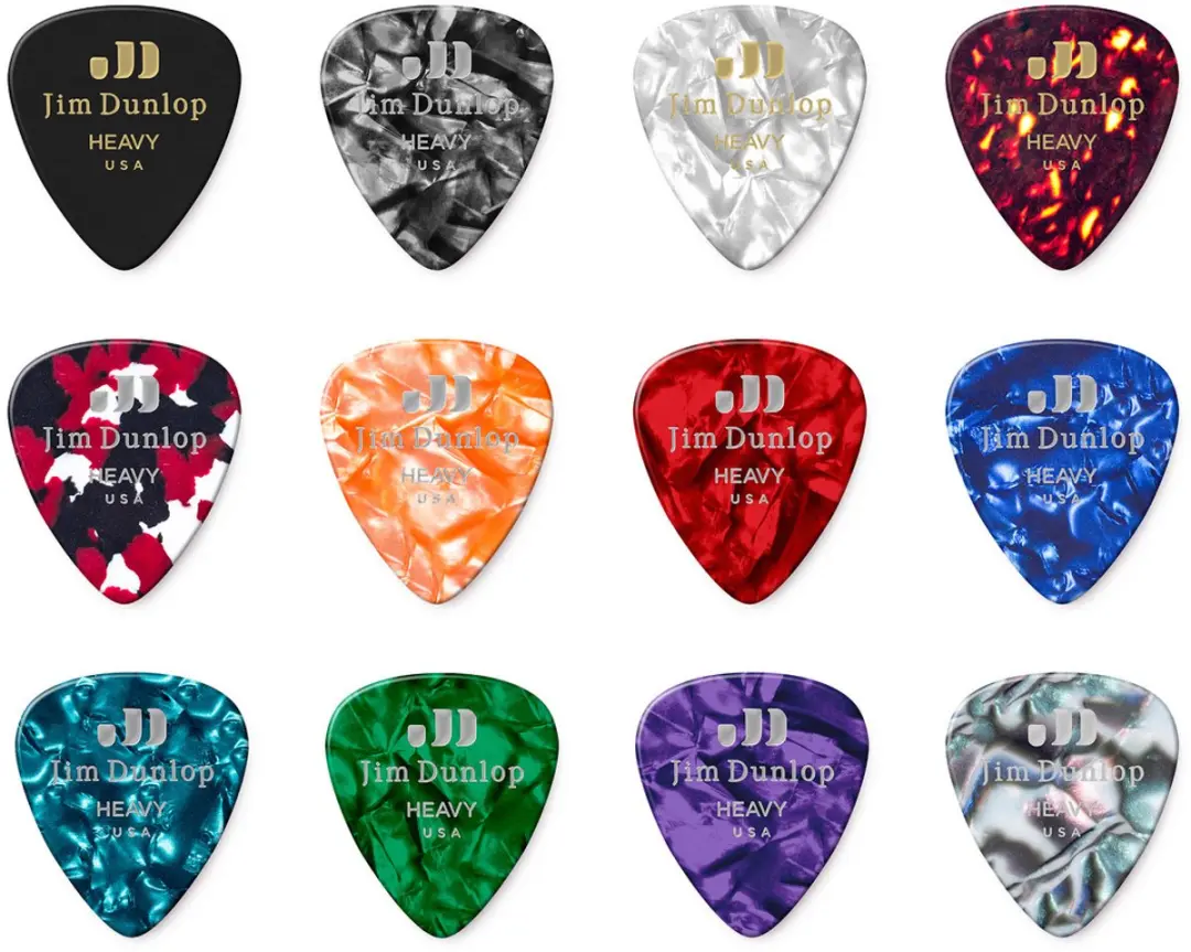 Dunlop PVP107 Celluloid Heavy Plectrum - 12 Stuks