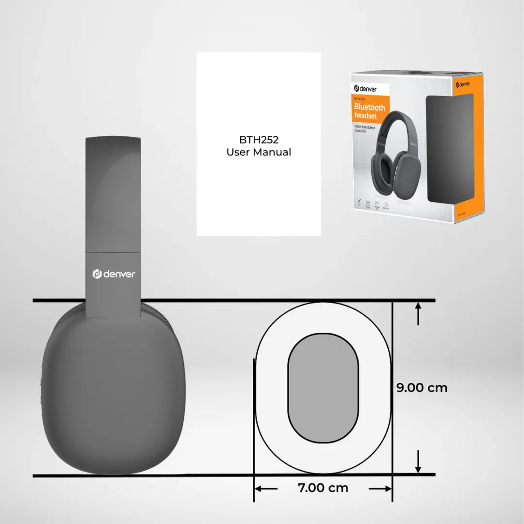 Denver BTH252 Bluetooth Koptelefoon Over-Ear - Zwart
