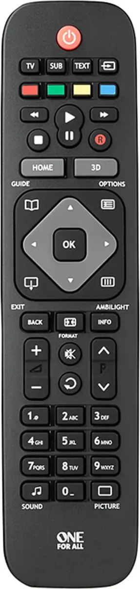 One For All URC1913 Vervangende Afstandsbediening - Philips/Samsung TV - Wit
