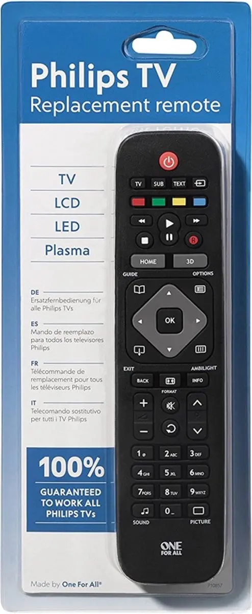 One For All URC1913 Vervangende Afstandsbediening - Philips/Samsung TV - Wit