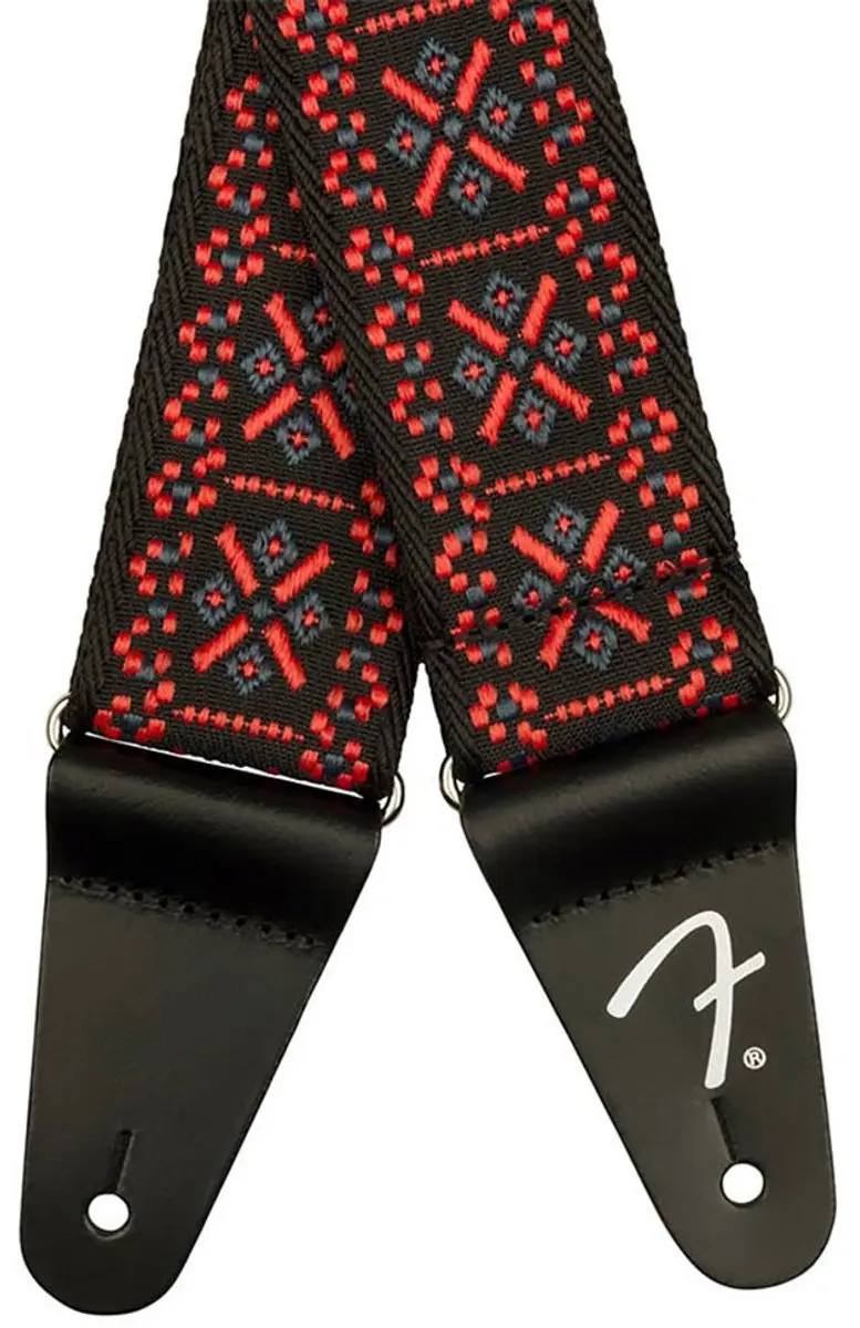 Fender Pasadena Geweven Gitaarband - Lattice Red