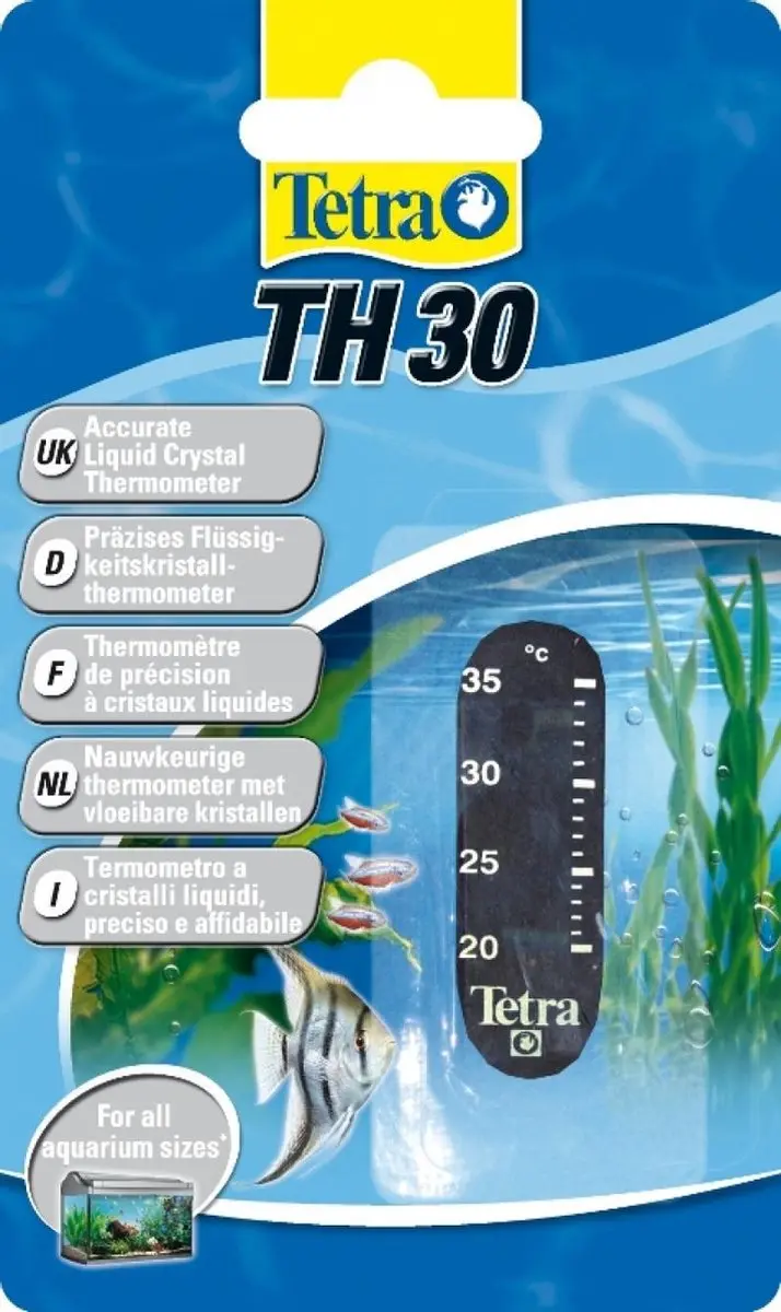 Tetra Th30 Aquarium Thermometer - 20-30°C - Zwart